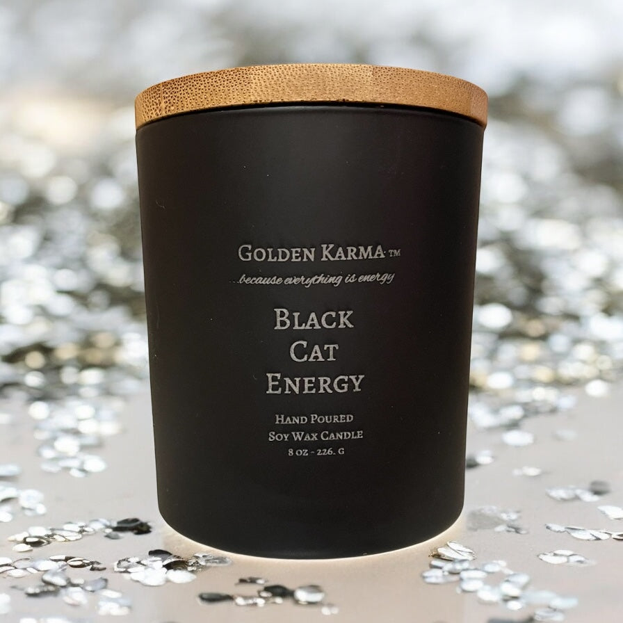 Black Cat Energy 8 oz Single Wick Soy Candle