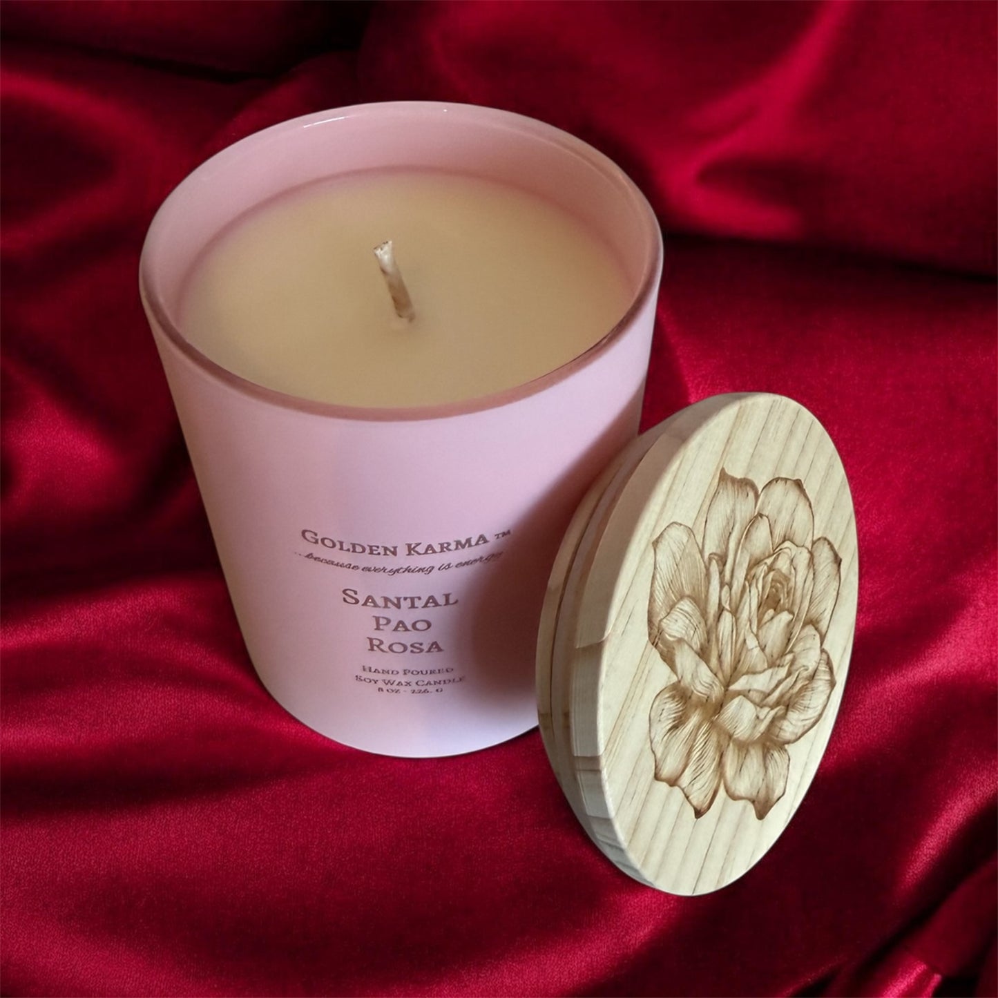 Santal Pao Rosa 8oz Single Wick Soy Candle