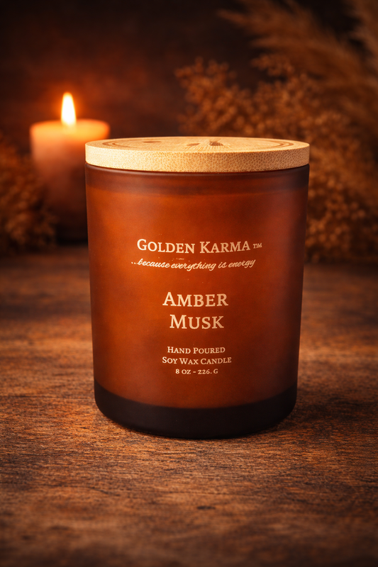 Amber Musk 8oz single wick Soy Candle