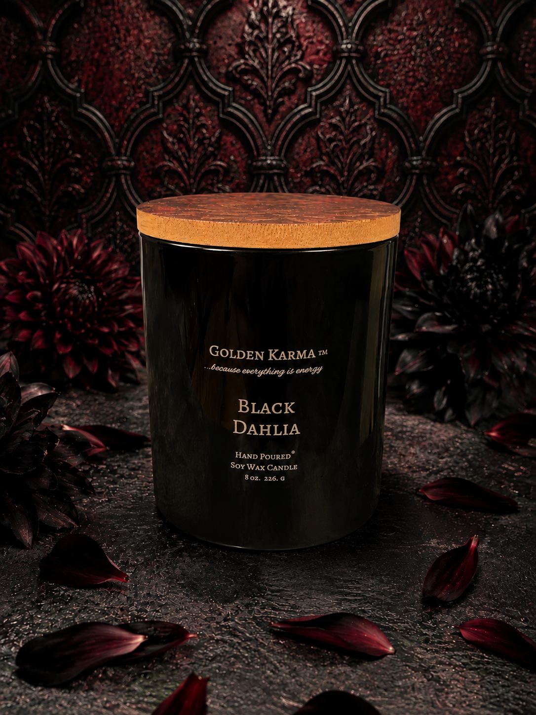 Black Dahlia 8oz Single Wick Soy Candle