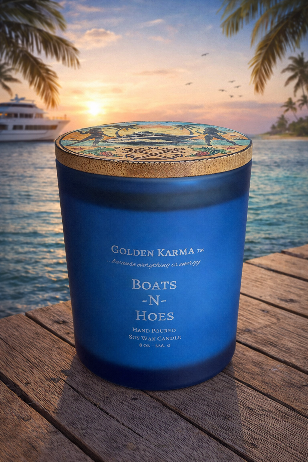 Boats -N- Hoes Single Wick 8 oz Soy Candle
