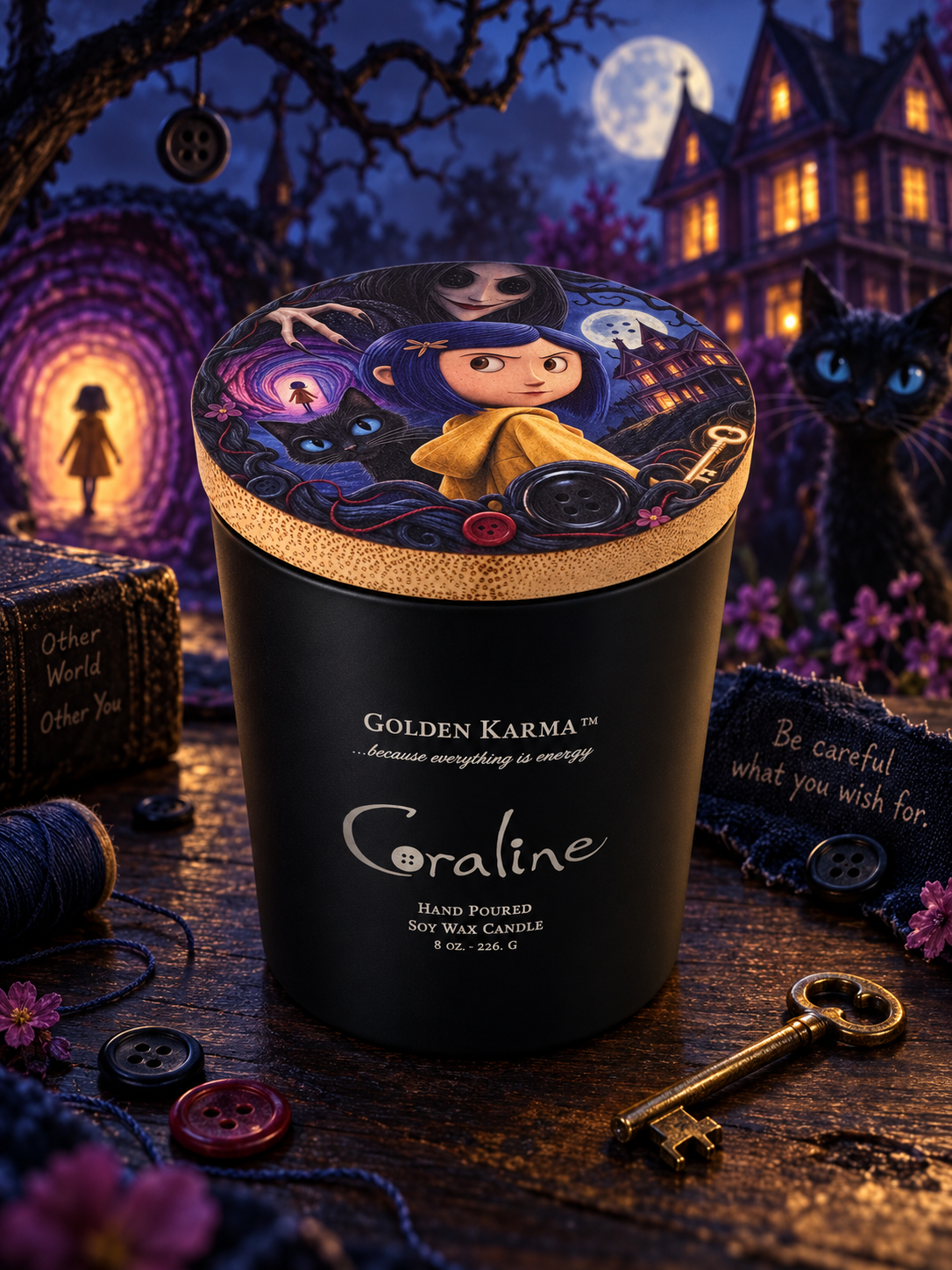 Coraline 8oz Single Wick Soy Candle