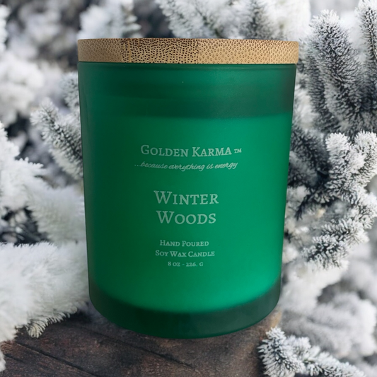 Winter Woods 8 oz single wick Soy Candle