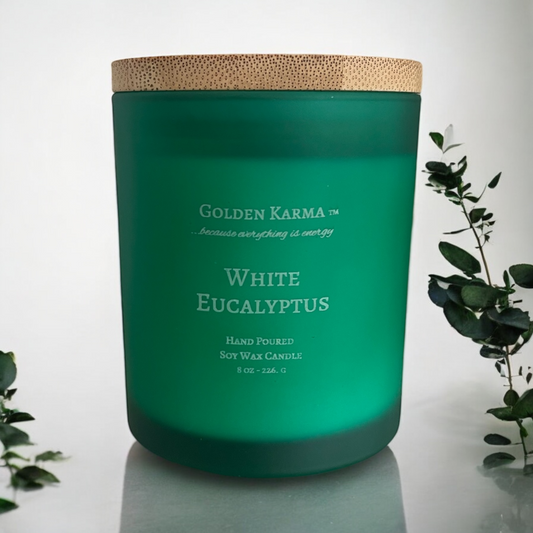 White Eucalyptus 8 oz Single Wick Soy Candle