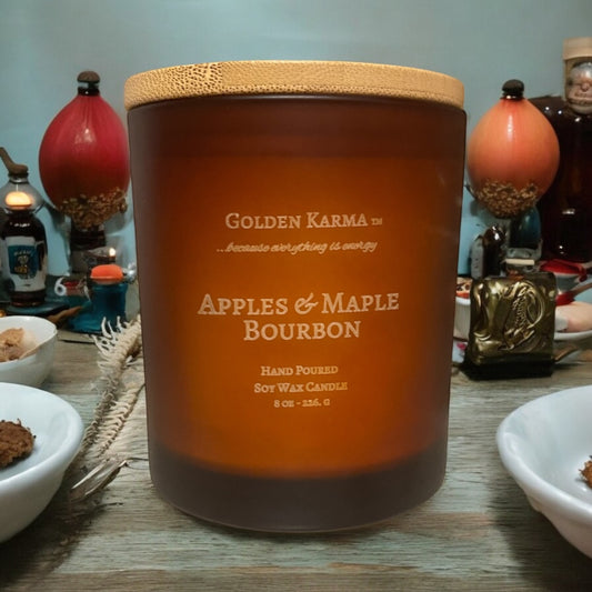 Apples and Maple Bourbon 8 oz single wick Soy Candle