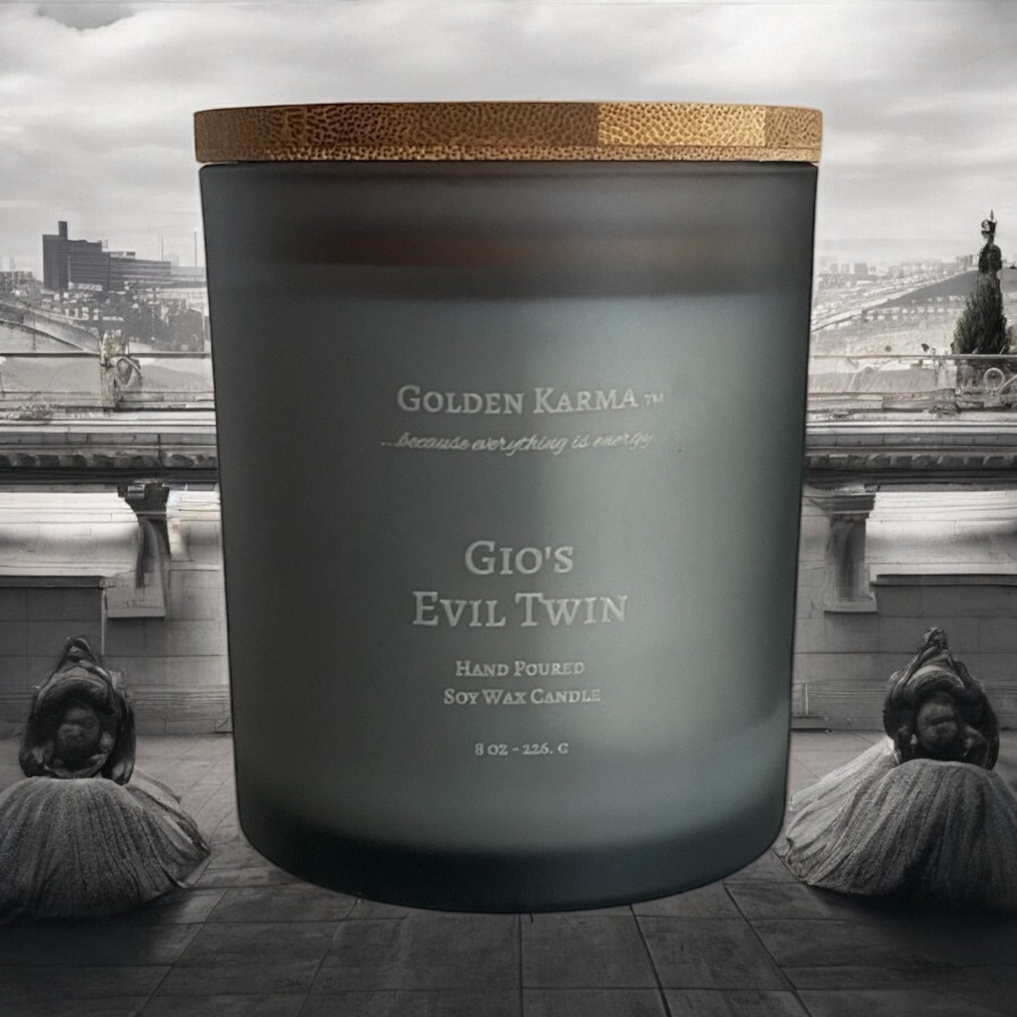 Gio’s Evil Twin Single Wick 8 oz Soy Candle