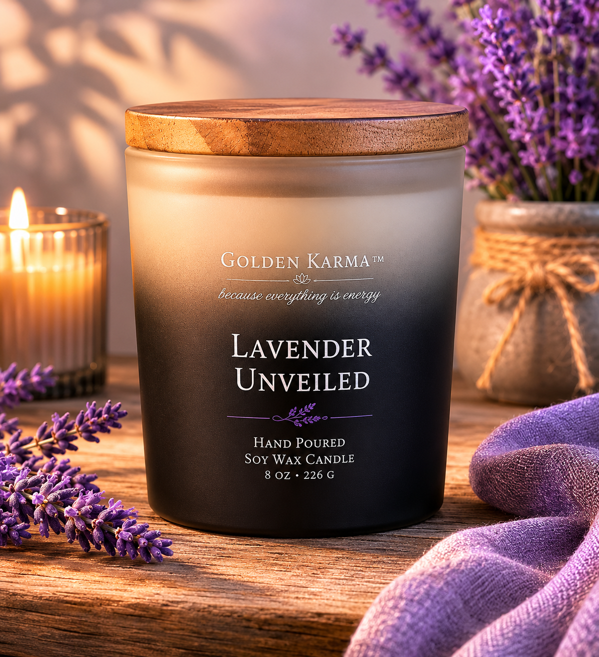 Lavender Unveiled 8oz Single Wick Soy Candle