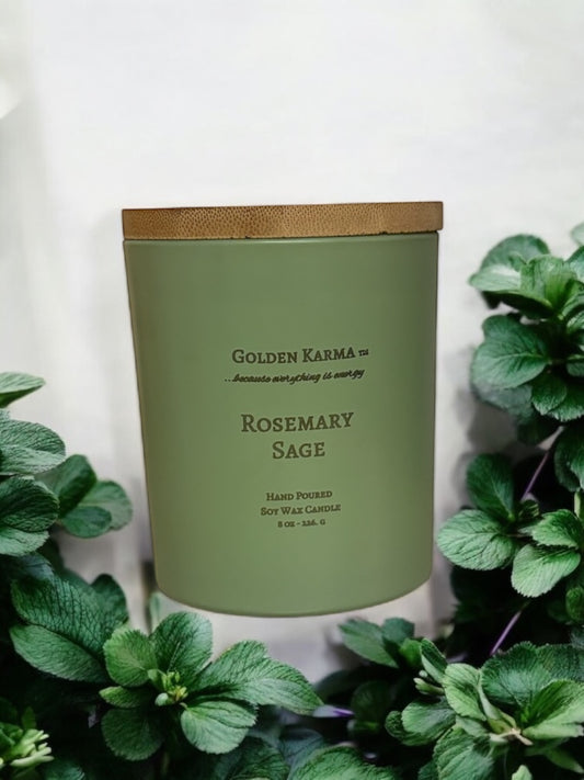 Rosemary Mage 8 oz Single Wick Soy Candle