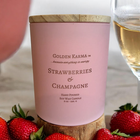 Strawberries & Champagne 8 oz Single Wick Soy Candle