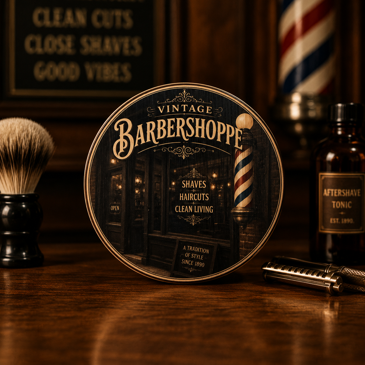 Vintage Barbershoppe 8oz Single Wick Soy Candle